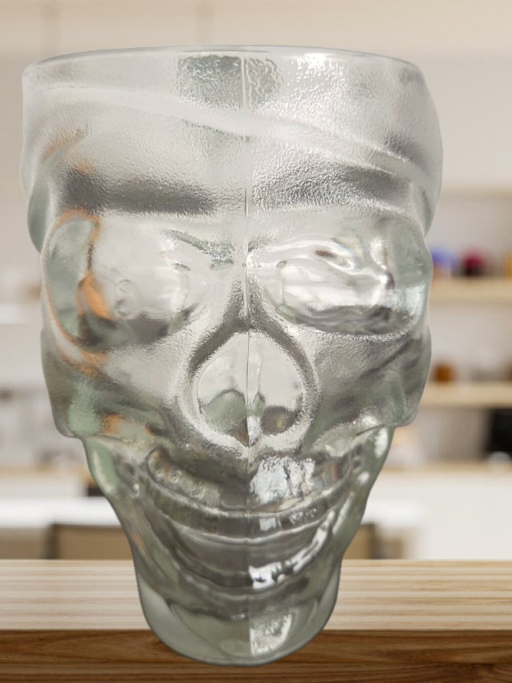 Vintage Guy Fieri's American Kitchen & Bar Cancun 6" Glass Pirate Skull Beer Mug